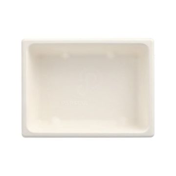 Gastronorm-Behälter GN 1/8 Zuckerrohr, PLA beschichtet eckig 4,7 cm x 16,5 cm x 12,3 cm weiss