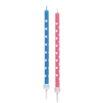 Geburtstagskerzen 10 cm farbig sortiert mit Halter