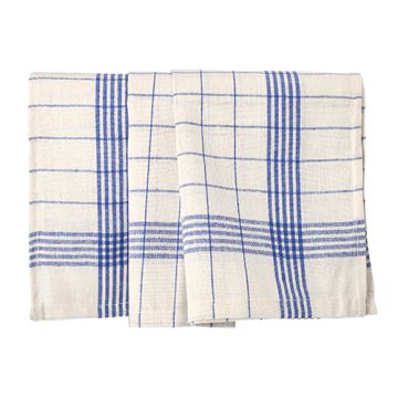 Geschirrtücher 70 cm x 50 cm weiss/blau "Baumwolle"