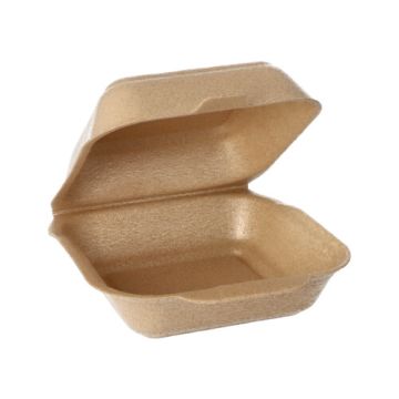 Hamburger-Boxen groß mit Klappdeckel, XPP 7 cm x 15 cm x 15 cm beige