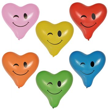 Luftballons Ø 28 cm farbig sortiert "Heart - Blinky" large