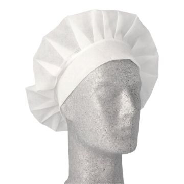 "WORK-INN/-PS" Kochmützen, Vlies Ø 30 cm · 17 cm weiss "France"