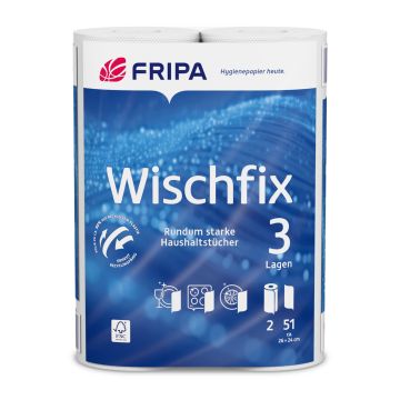 Küchenrollen 3-lagig 26 cm x 23,8 cm weiss "Wischfix" 51 Blatt