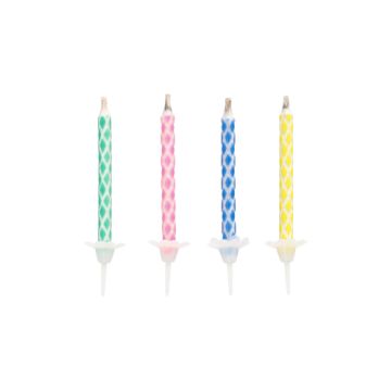 Magic-Kerzen mit Halter 6 cm farbig sortiert