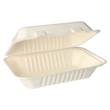 Menüboxen, Zuckerrohr ungeteilt 7,9 cm x 23 cm x 15,5 cm weiss
