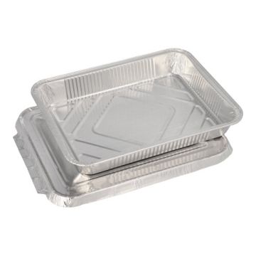 Menüschalen + Deckel, Alu ungeteilt 0,93 l 3 cm x 17,7 cm x 22,5 cm