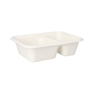 Schalen, Zuckerrohr "pure" 2-geteilt 5,6 cm x 15,3 cm x 20,3 cm weiss