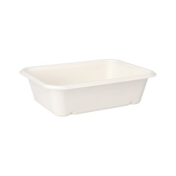 Schalen, Zuckerrohr "pure" ungeteilt 5,6 cm x 15,3 cm x 20,3 cm weiss