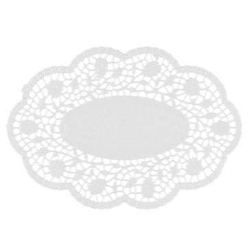 Mokkadeckchen oval 22 cm x 15 cm weiss
