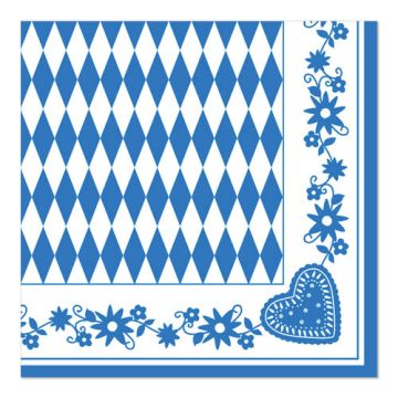 Servietten 1/4-Falz 40 cm x 40 cm "Bayrisch Blau"