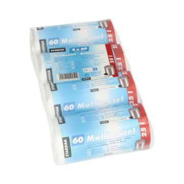 Müllbeutel, HDPE 25 l 52 cm x 50 cm transparent