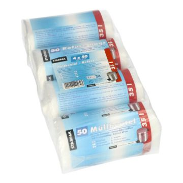 Müllbeutel, HDPE 35 l 69 cm x 55 cm transparent
