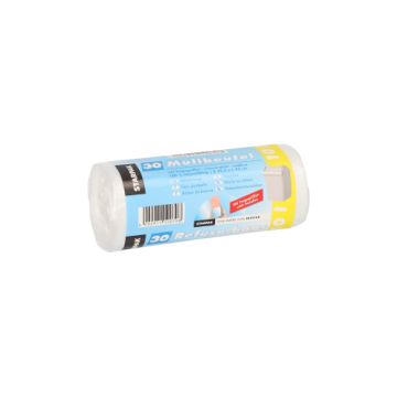 Müllbeutel mit Tragegriffen, HDPE 10 l 42 cm x 39,5 cm transparent