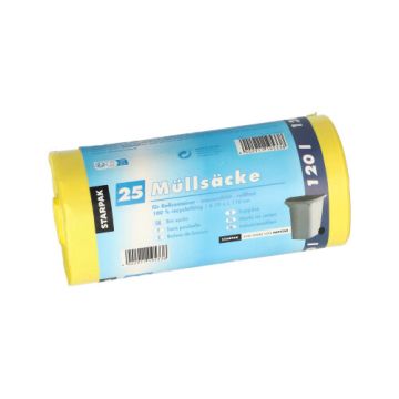 Müllsäcke, HDPE 120 l 110 cm x 70 cm gelb