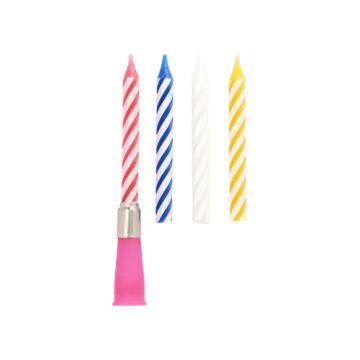 Musikkerze 12 cm farbig sortiert "Happy Birthday" mit 3 Ersatzkerzen