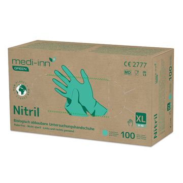 "Medi-Inn GREEN" Handschuhe, Nitril puderfrei grün Größe XL, biologisch abbaubar
