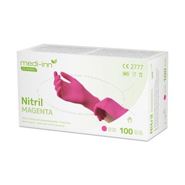 "Medi-Inn Classic" Handschuhe, Nitril puderfrei magenta "Nitril Magenta" Größe XL