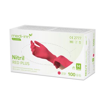 "Medi-Inn Classic" Handschuhe, Nitril puderfrei rot "Nitril Red Plus" Größe XL