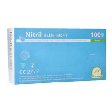 "Medi-Inn" Handschuhe, Nitril puderfrei "Blue Soft" blau Größe L