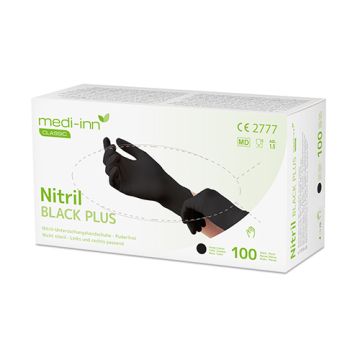 "Medi-Inn Classic" Handschuhe, Nitril puderfrei "Black Plus" schwarz Größe M