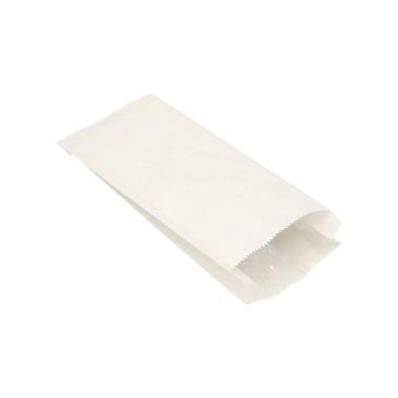 Papierfaltenbeutel, Cellulose, gefädelt 24 cm x 10 cm x 5 cm weiss Füllinhalt 0,75 kg