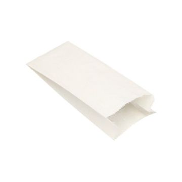 Papierfaltenbeutel, Cellulose, gefädelt 24 cm x 11 cm x 6 cm weiss Füllinhalt 1 kg