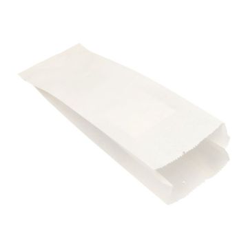 Papierfaltenbeutel, Cellulose, gefädelt 35 cm x 13 cm x 7 cm weiss Füllinhalt 2 kg