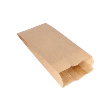 Papierfaltenbeutel gefädelt Kraftpapier 24 cm x 10 cm x 5 cm braun Füllinhalt 0,75 kg