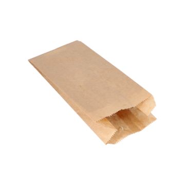 Papierfaltenbeutel gefädelt Kraftpapier 24 cm x 11 cm x 6 cm braun Füllinhalt 1 kg