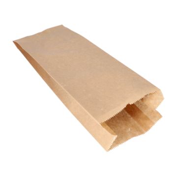Papierfaltenbeutel gefädelt Kraftpapier 36 cm x 15 cm x 7 cm braun Füllinhalt 2 kg