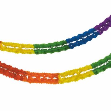 Großraumgirlande, Papier Ø 16 cm · 10 m "Rainbow" schwer entflammbar