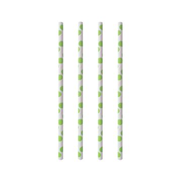 Trinkhalme, Papier Ø 6 mm · 20 cm "green Dots"
