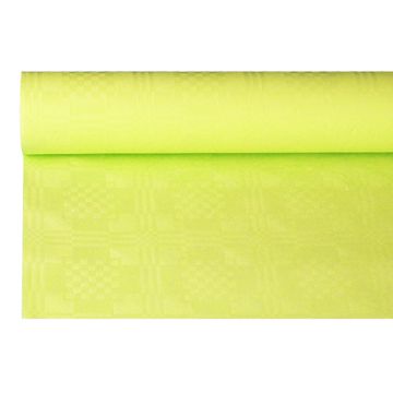 Papiertischtuch mit Damastprägung 6 m x 1,2 m limonengrün