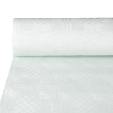 Papiertischtuch mit Damastprägung 25 m x 1 m weiss