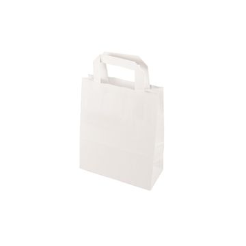 Tragetaschen, Papier 22 cm x 18 cm x 10 cm weiss mit Tragegriff