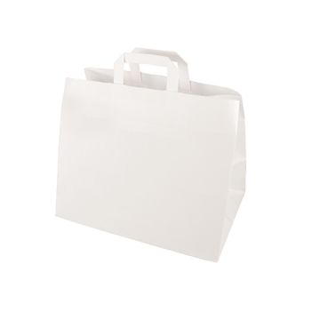Tragetaschen, Papier 27 cm x 32 cm x 17 cm weiss mit Tragegriff