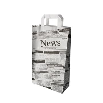 Tragetaschen, Papier 36 cm x 22 cm x 10 cm "Newsprint" mit Tragegriff