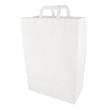 Tragetaschen, Papier 44 cm x 32 cm x 17 cm weiss mit Tragegriff