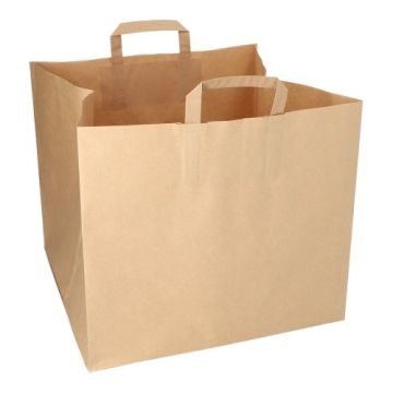 Tragetaschen, Papier XXL 33 cm x 37 cm x 34,5 cm braun mit Tragegriff