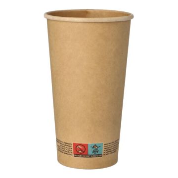 Trinkbecher, Pappe 0,5 l Ø 9 cm · 15 cm braun