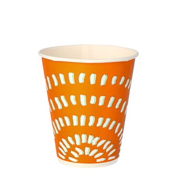 Trinkbecher für Kaltgetränke, Pappe 0,25 l Ø 8,97 cm · 10 cm orange