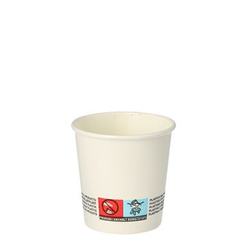 Trinkbecher, Pappe 0,1 l Ø 6,3 cm · 6 cm weiss