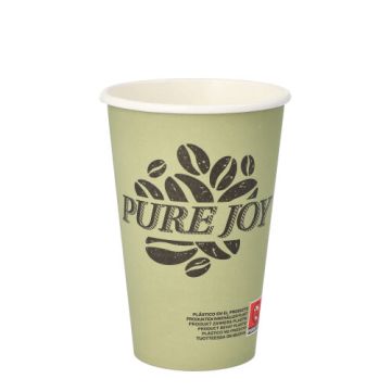 Trinkbecher, Pappe 0,3 l Ø 8 cm · 11,7 cm grün "Pure Joy"