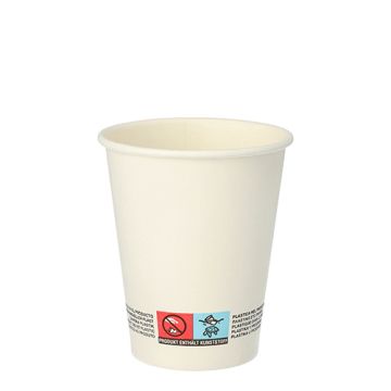 Trinkbecher, Pappe "To Go" 0,2 l Ø 8 cm · 9,1 cm weiss