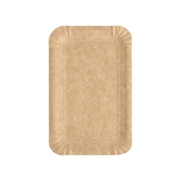 Teller, Pappe "pure" eckig 10 cm x 16 cm braun