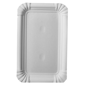 Teller, Pappe "pure" eckig 10 cm x 16 cm weiss