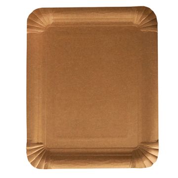 Teller, Pappe "pure" eckig 16,5 cm x 20 cm braun