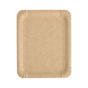 Teller, Pappe "pure" eckig 16,5 cm x 20 cm braun