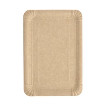Teller, Pappe "pure" eckig 16,5 cm x 23 cm braun