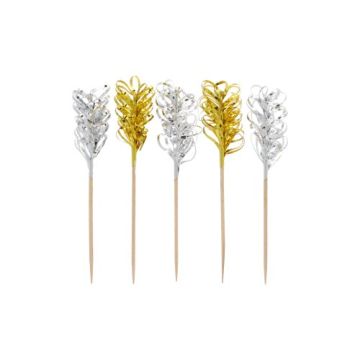 Deko-Picker 10,5 cm "Frills" gold / silber